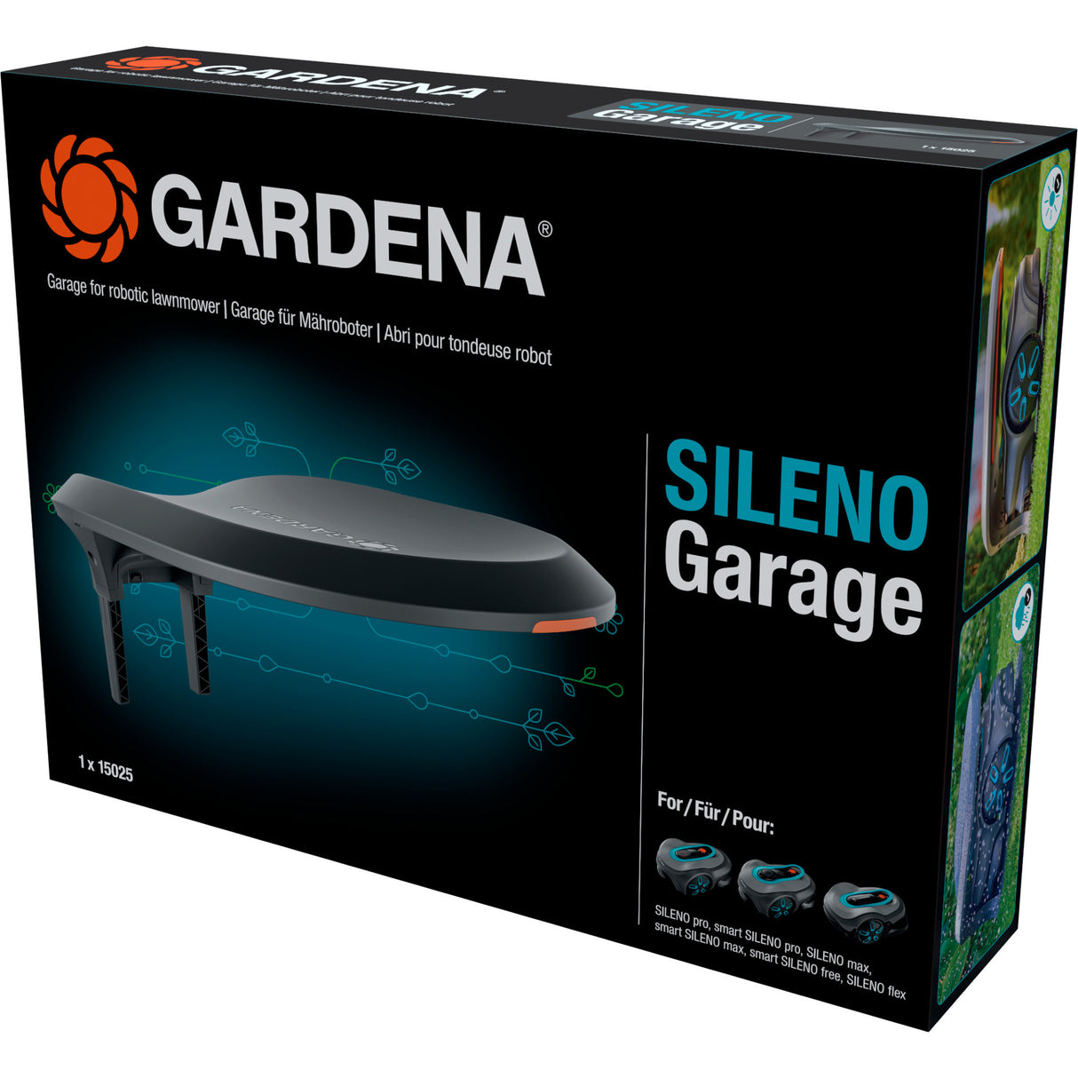 Gardena Sileno robotplæneklippergarage til Sileno Pro Max Free baldakin (grå orange)