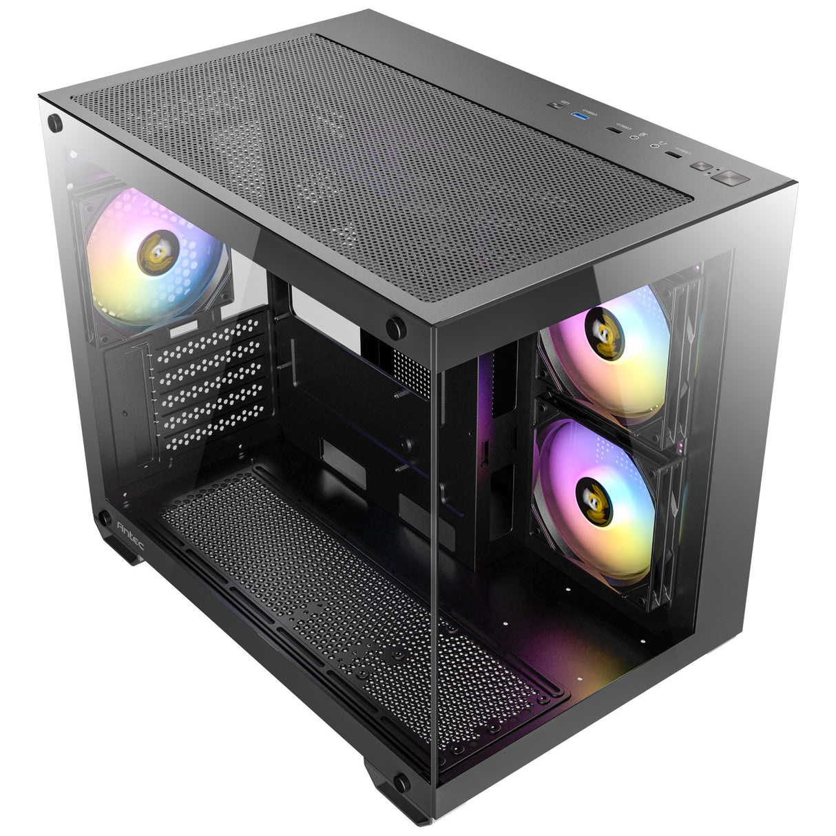 Antec cx600m argb mini tårnhus (sort | 3x usb-a | hærdet glas)