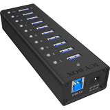 Icy box ib-ac6110 USB-hub (sort, 10x USB 3.0-porte)