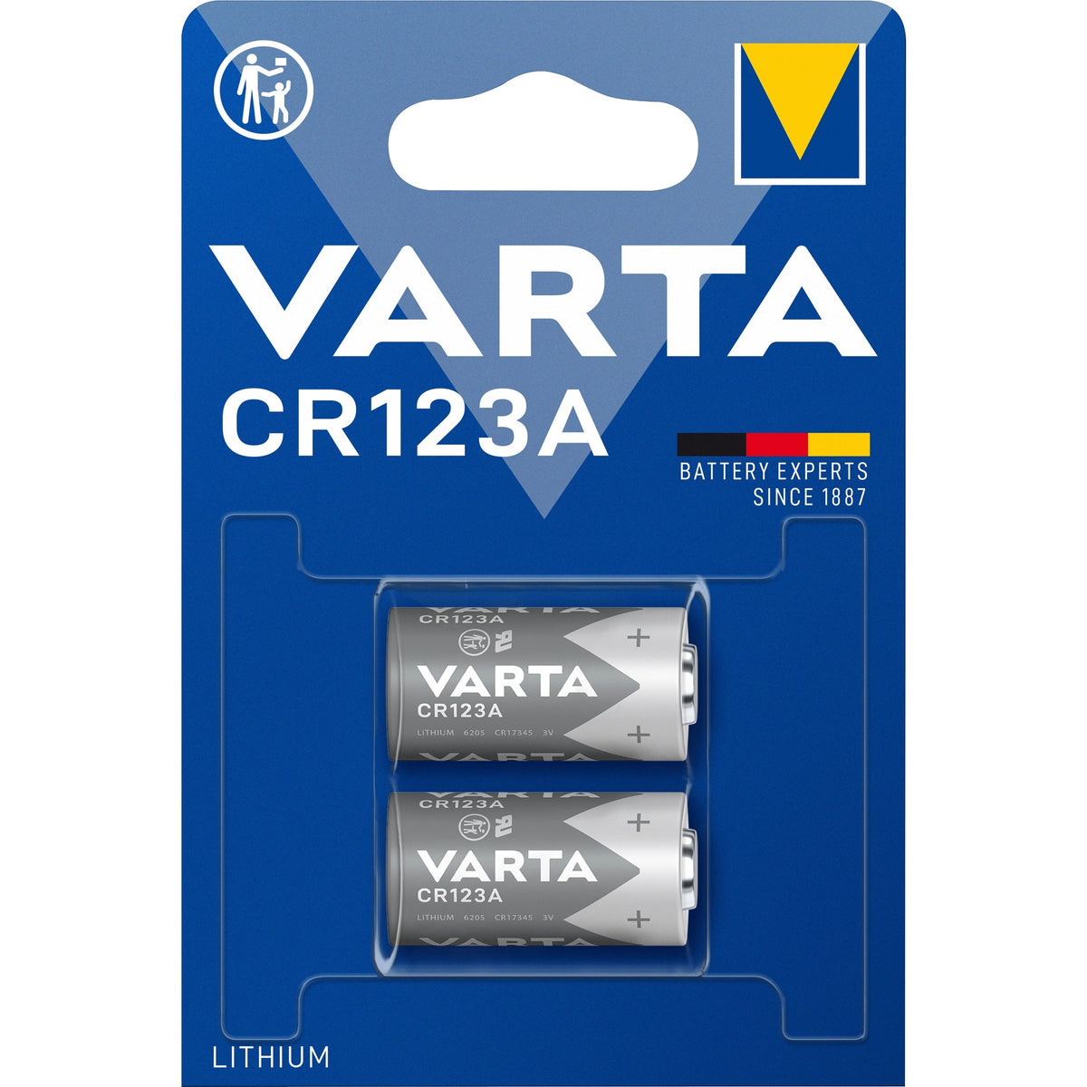Varta lithium cylindrisk cr123a batteri (2 stk.)