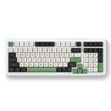 Mchose K99 Emerald Green Hyacinth trådløs pakningsmontering mekanisk RGB-tastatur (hvid, amerikansk layout (Qwerty), KTT Hyacinth, RGB, Hot Swap, Double-Shot PBT, trådløs | Bluetooth | USB-C)