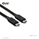 Club 3d thunderbolt 5 certificeret 8k240hz kabel (sort, data 80 120 gbps, epr 240 watt, 1 meter)