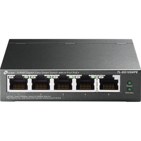 Tp-Link TL-SG105MPE 5-ports Gigabit Easy Smart Switch med 4-ports PoE+ (120W PoE med 30W pr. port)