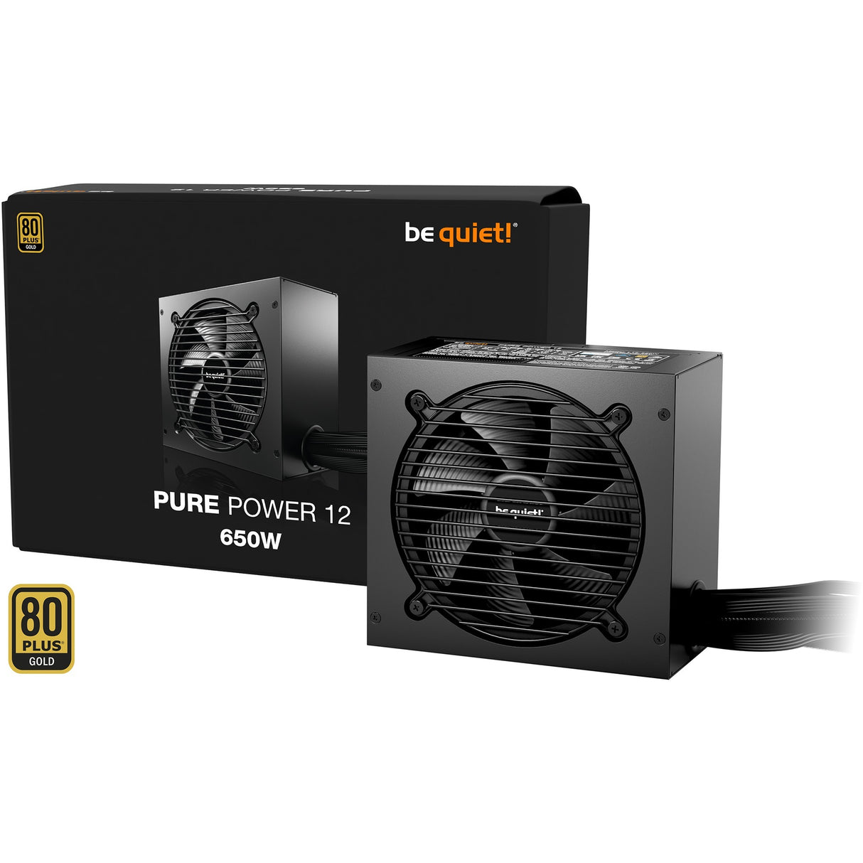 Vær stille! ren effekt 12 650 watt strømforsyning (sort, 2x pcie)