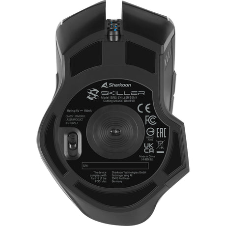 Sharkoon skiller sgm1 rgb gaming mus (sort, 10.800 dpi, rgb lysdioder)
