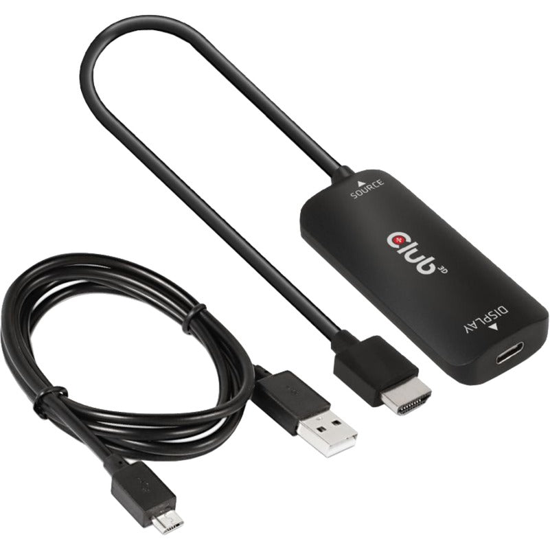 Club 3D HDMI+ Micro USB til USB-C adapter (sort)