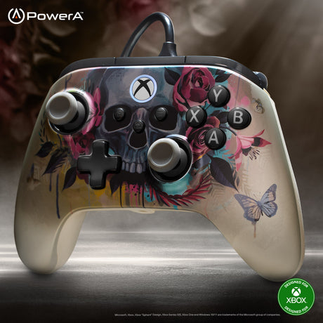 Powera advantage plus kablet controller til xbox series x|s - bloom gloom (sølv, xbox series x|s, xbox one, pc)