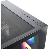Xyz pc gear tesseract x midi tårnhus (sort | 2x USB-A | 1x USB-C | hærdet glas)