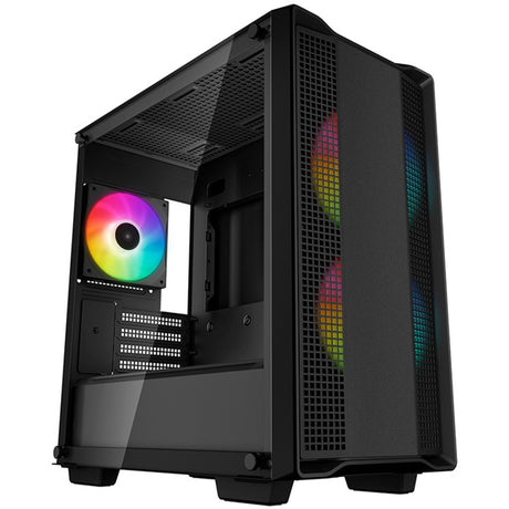 Deepcool CC360 ARGB mini tårnhus (sort | 2x USB-A | RGB | hærdet glas)