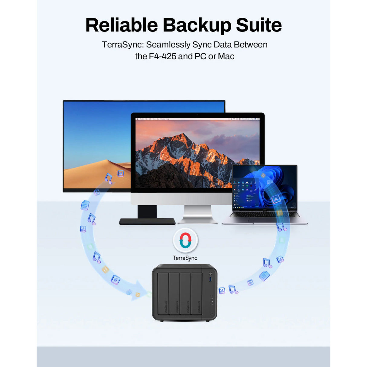 Terramaster f4-425 nas (sort, 1x 2,5 GBE, HDMI, USB)