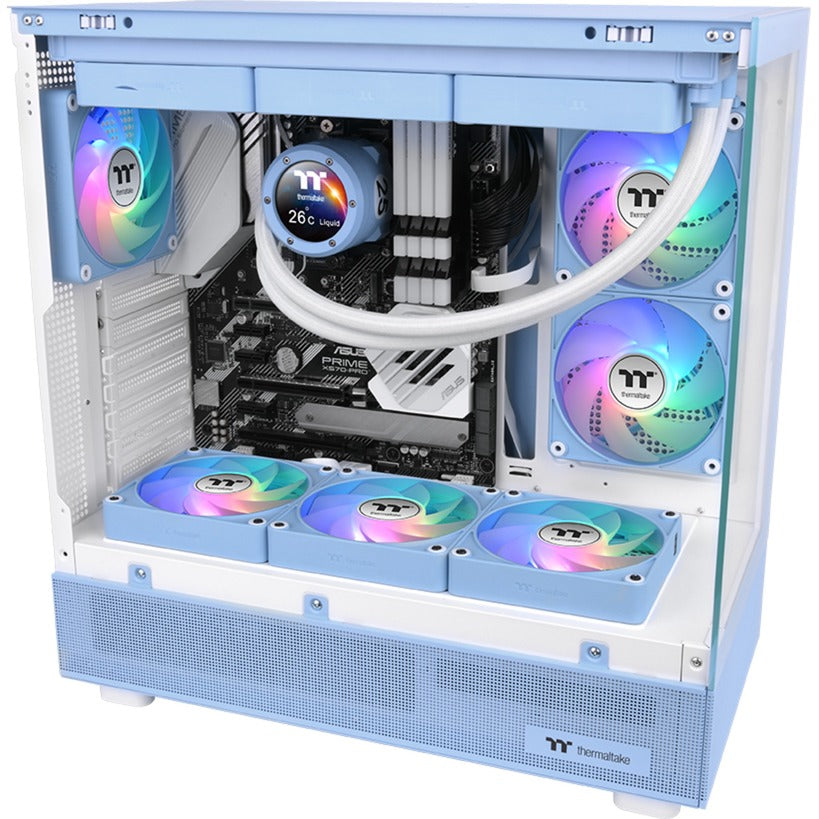 Thermaltake ct120 ex argb sync pc køleblæser hortensiablå (3-fan pakke) kuffertventilatorer (lyseblå, 3 stk., 120 x 120 x 25 mm, pwm)