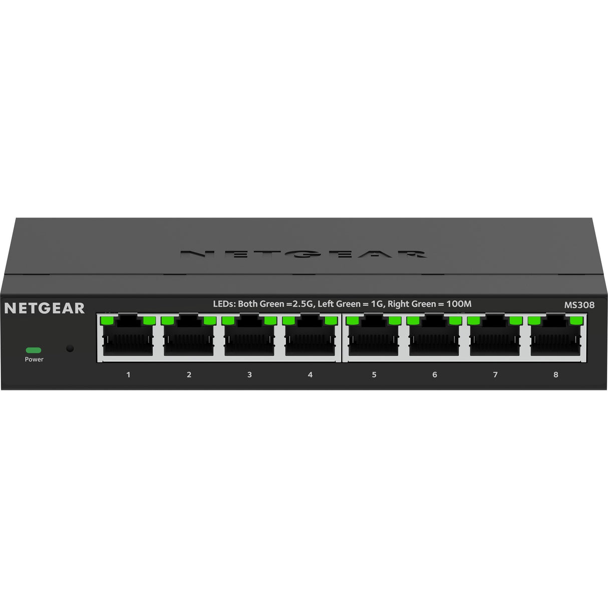 Netgear 8-ports 2.5G multi-gigabit ethernet uadministreret switch (sort, uadministreret)