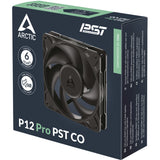 Arctic p12 pro pst co blæser (sort, 120 x 120 x 25 mm, pwm)