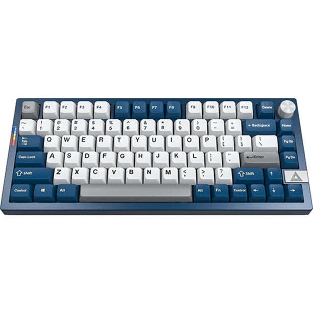 Montech mkey pro freedom rgb mekanisk tastatur (mørkeblåt, us-layout (qwerty), gateron g pro brown, 75%, hot-swappable, rgb, double-shot pbt, usb-c | 2.4 ghz | bluetooth 5.2)