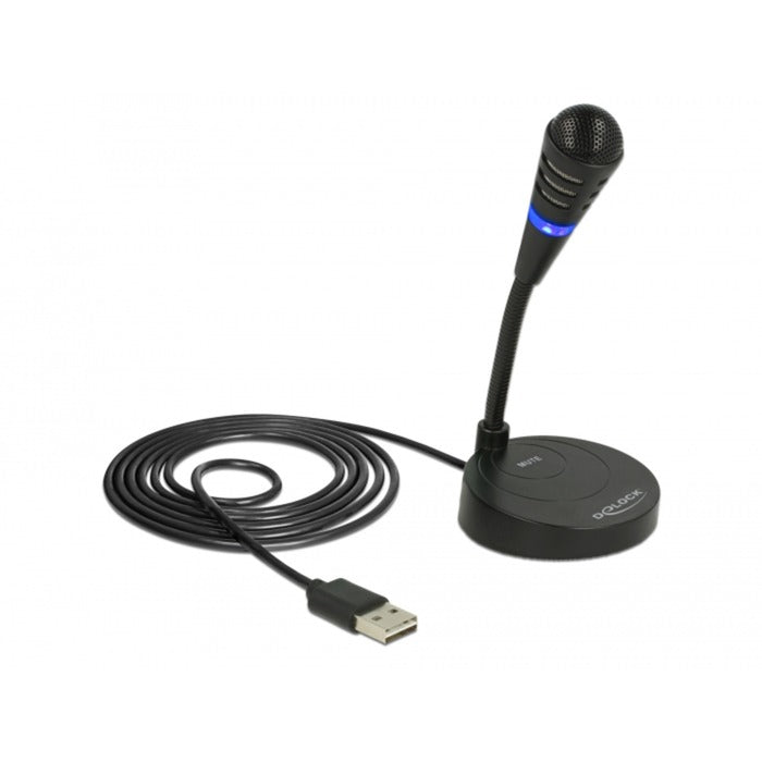Delock USB-mikrofon (sort, plug play)