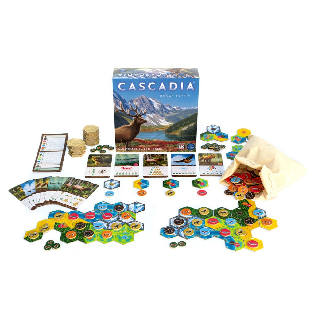 Asmodee cascadia brætspil (engelsk, 1 - 4 spillere, 30 - 45 minutter, fra 10 år)
