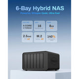 Terramaster F6-424 NAS (sort, 2x 2,5 GBE, HDMI, USB)