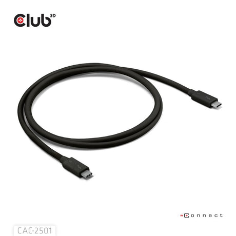 Club 3d thunderbolt 5 certificeret 8k240hz kabel (sort, data 80 120 gbps, epr 240 watt, 1 meter)