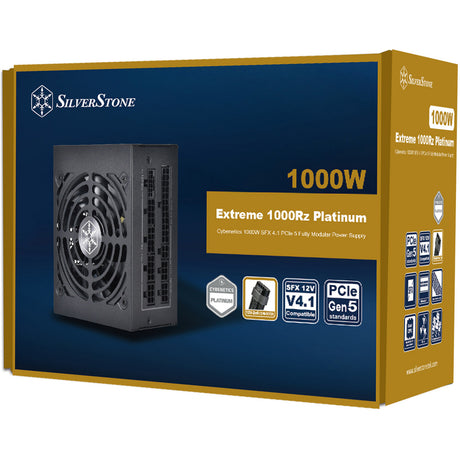 Silverstone extreme 1000rz platinum modulær 1000 watt strømforsyning (sort, 1x 12v-2x6, 4x pcie)