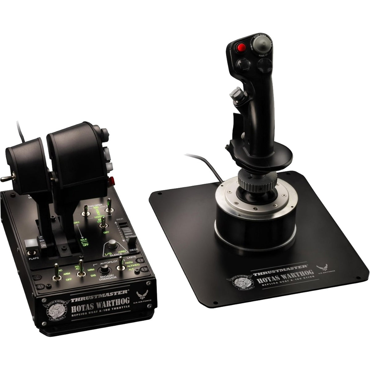 Thrustmaster Hotas Warthog Joystick og Throttle Gaming Hotas (sort sølv, pc)