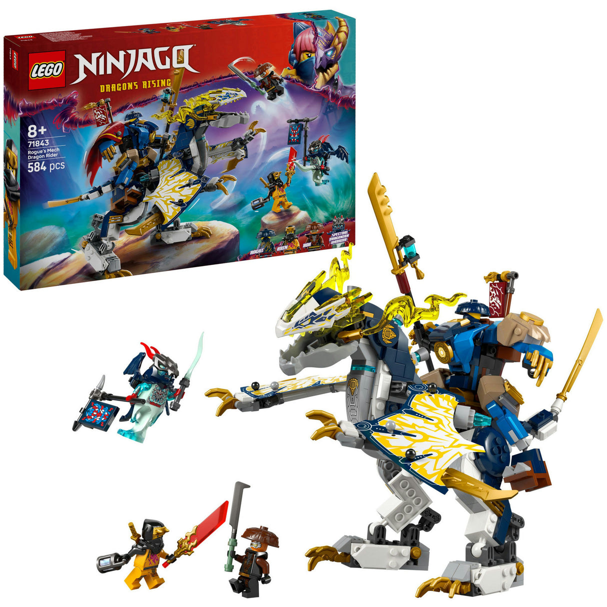 Lego ninjago 71843 rogue's mech drage rider