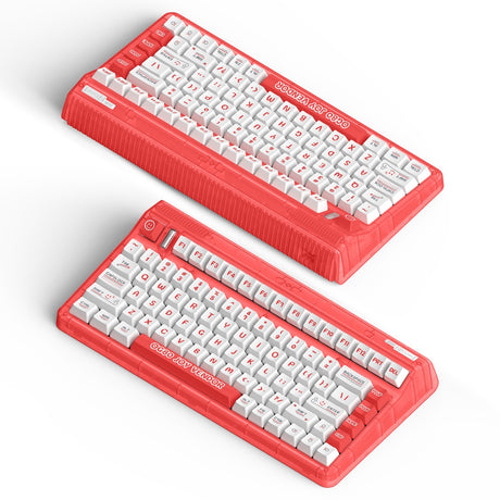 Iqunix og80 joy forhandler trådløst mekanisk tastatur (rødt, us-layout (qwerty), cherry mx silent red, 80% (tkl), rgb-lysdioder, hot-swappable, pbt, 2.4ghz | bluetooth 5.1 | usb-c)