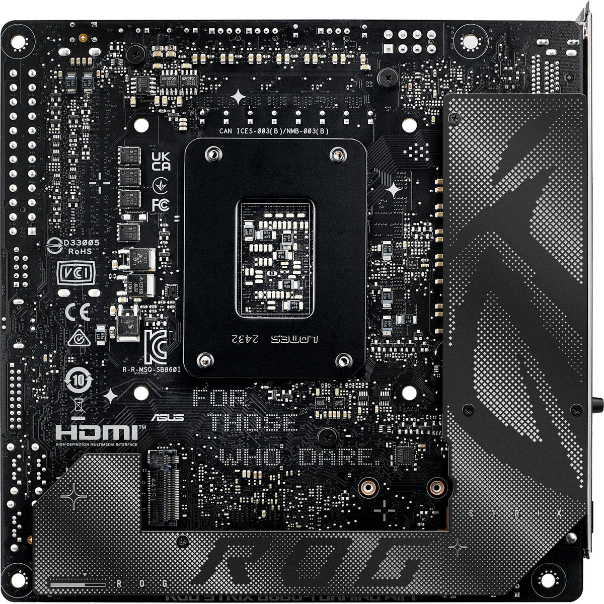 Asus ROG Strix B860-I Gaming WiFi Socket 1851 bundkort (RAID, 2,5 GB-LAN, WiFi 7, BT, lyd, Mini-ITX)