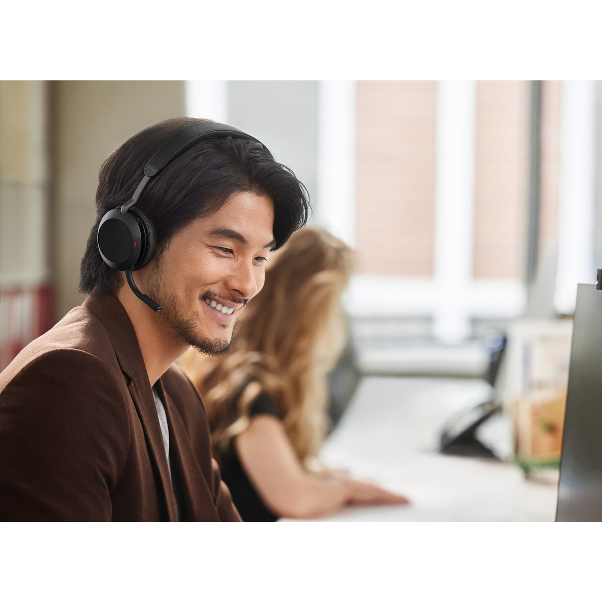 Jabra evolve2 75 on-ear headset (sort, link380c, microsoft teams)