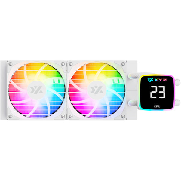 Xyz pc gear aquapulse aio 240 vandkøling (hvid, argb, pwm)