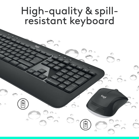 Logitech trådløst tastatur og mus sæt mk540 qwerty