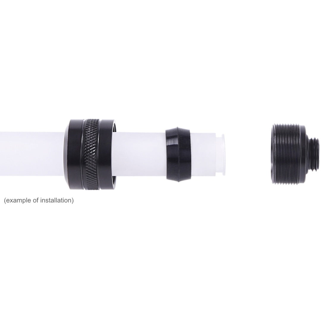 Alphacool eiszapfen pro 13 mm hårdt rørfitting g1 4 - dyb sort forbindelse (sort (mat))