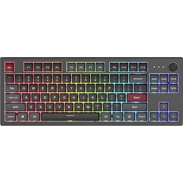 Montech mkey darkness tkl rgb mekanisk tastatur (sort, us-layout (qwerty), gateron g pro gul, 80% (tkl), hot-swappable, rgb, pbt)