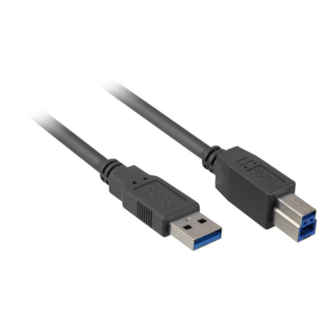 Sharkoon USB-A 3.0 > USB-B-kabel (sort, 1 meter)