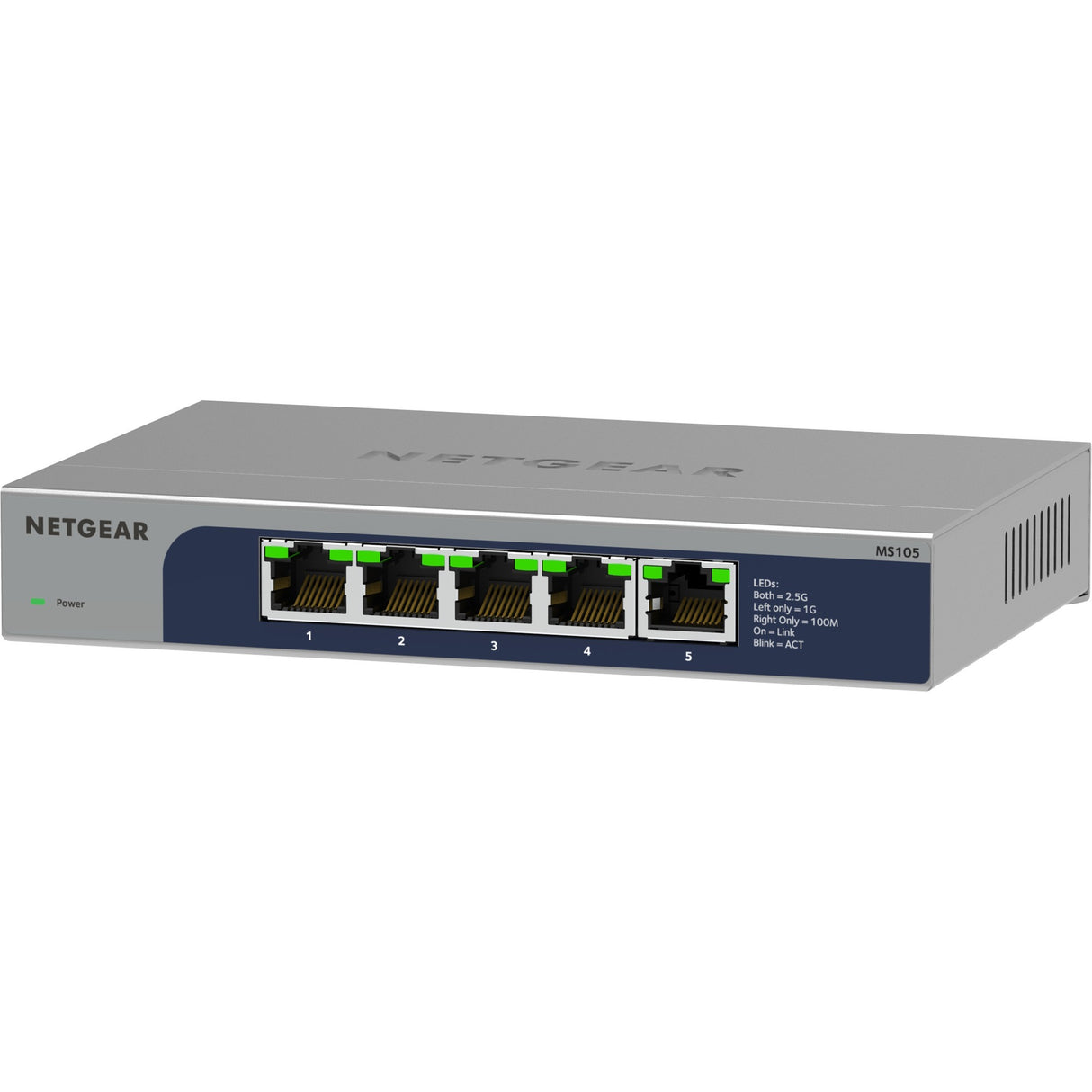 Netgear 5-Port Multi-Gigabit 2.5G Ethernet Unmanaged Switch, MS105 (grå)