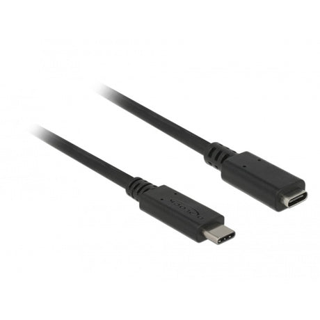 Delock superspeed USB-C 3.1 gen1 han>hun forlængerkabel (sort, 1 meter)
