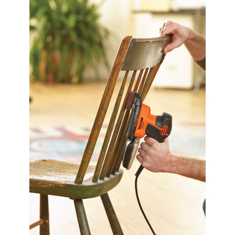 Black+decker 120 watt muse detaljesliber ka2500k-qs deltasliber (orange sort, tilbehør og etui inkluderet)