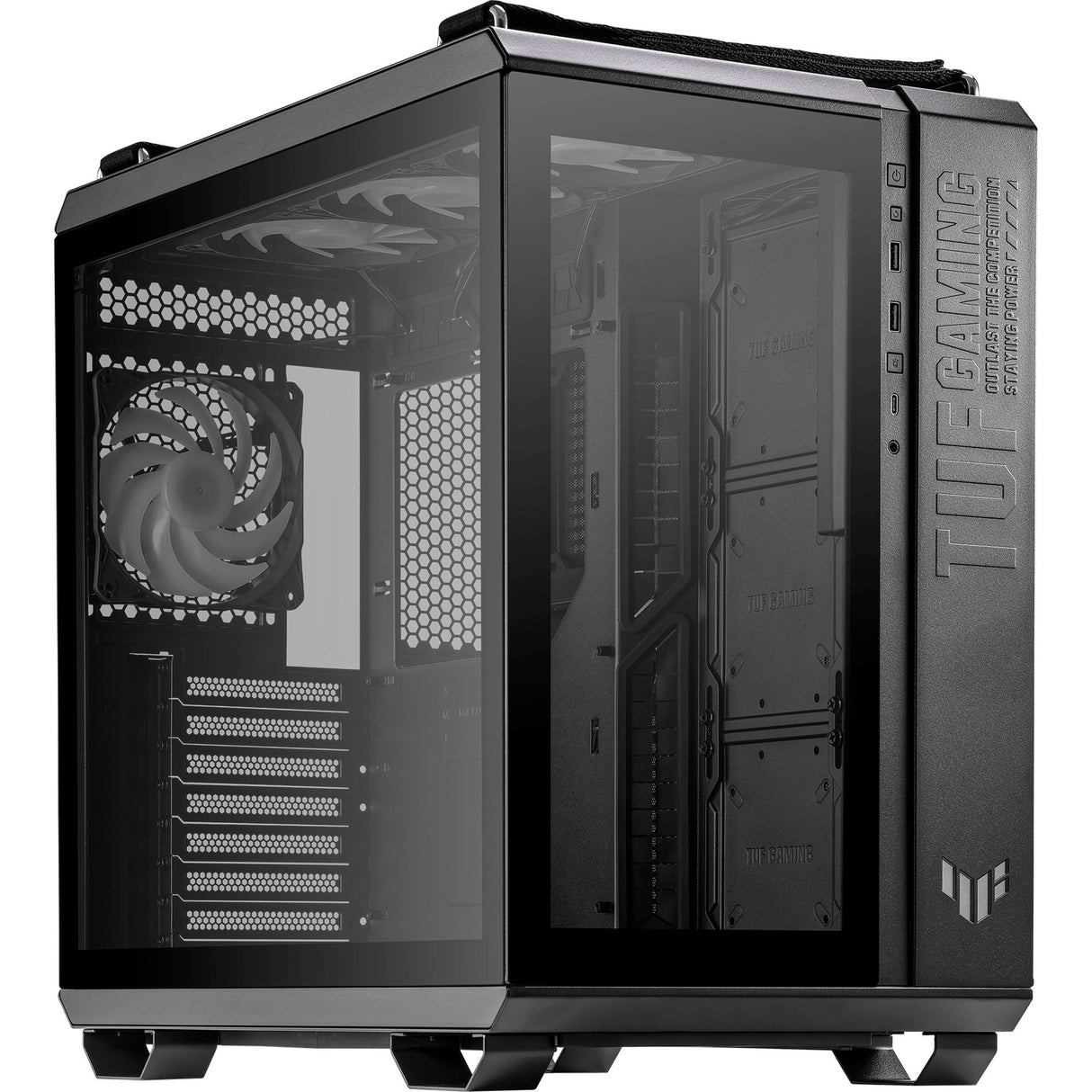 Asus tuf gaming gt502 plus midi tårnhus (sort | 2x USB-A | 1x USB-C | hærdet glas)