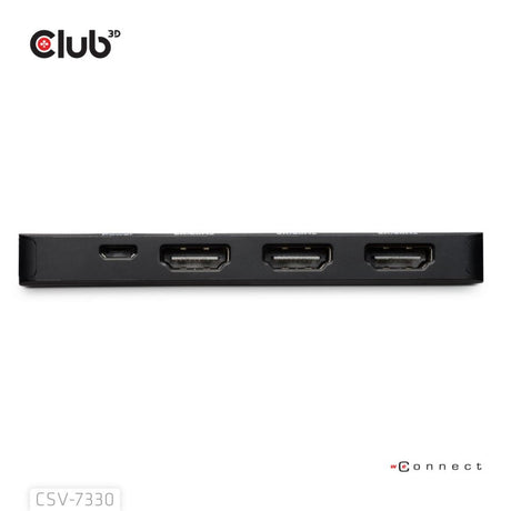 Club 3D Display Port til Triple HDMI 8K60Hz Hub (sort)