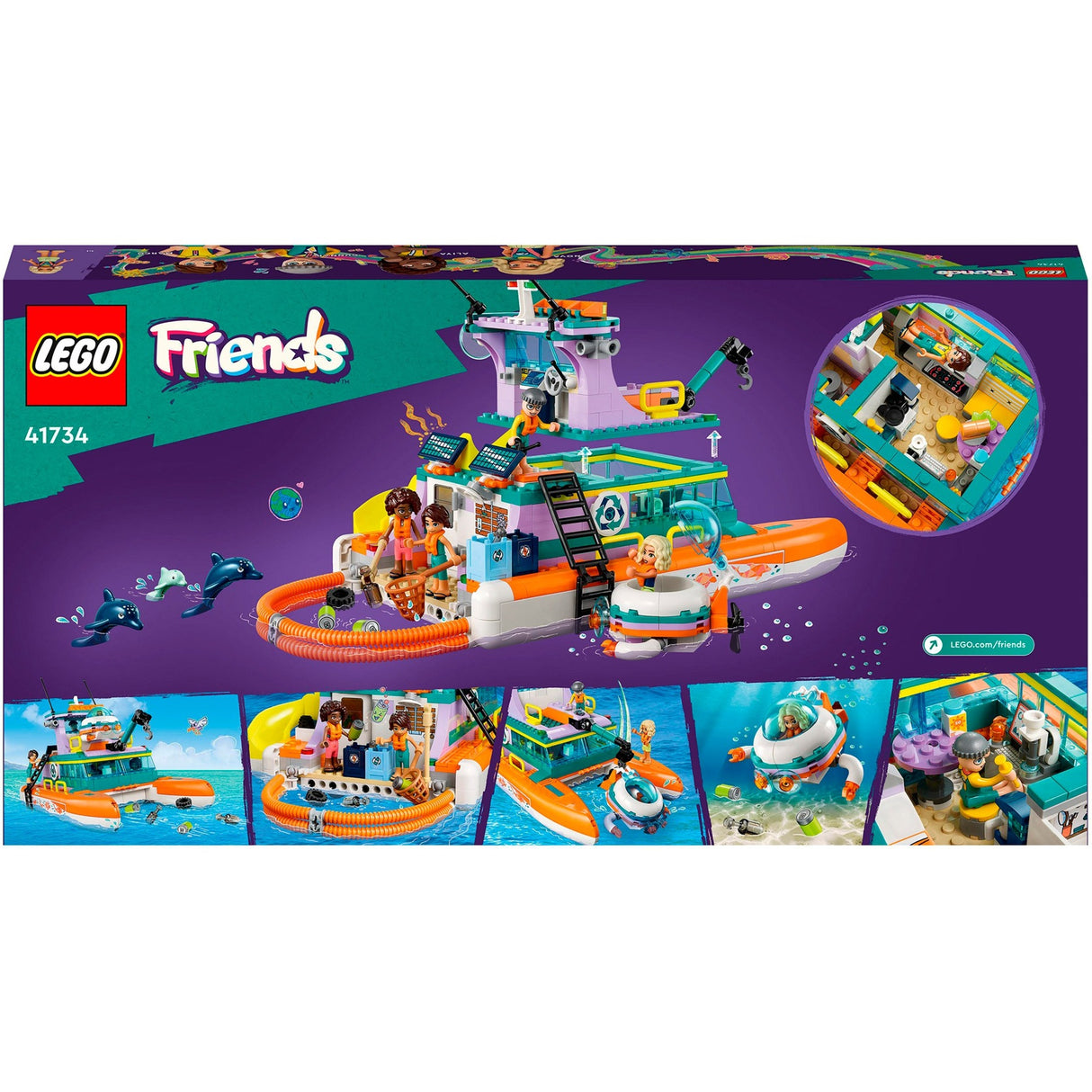 Lego friends - konstruktionslegetøj til søredningsbåd (41734)