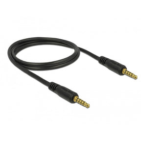 Delock stereostik 3,5 mm 5-benet (han) > 3,5 mm 5-benet (han) kabel (sort, 1 meter)