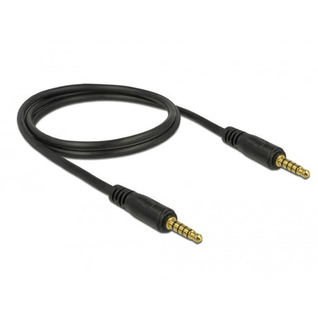 Delock stereostik 3,5 mm 5-benet (han) > 3,5 mm 5-benet (han) kabel (sort, 1 meter)