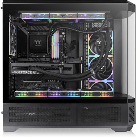Thermaltake view 600 tg stort tårnhus (sort | 2x USB-A | 1x USB-C | hærdet glas)