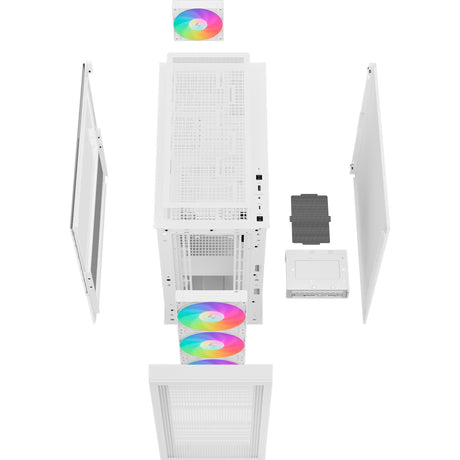 Deepcool CH560 MIDI Tower-hus (hvid | 1x USB-A | 1x USB-C | RGB | hærdet glas)