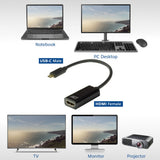Akt-tilslutning USB-C til HDMI hun-adapter (sort)