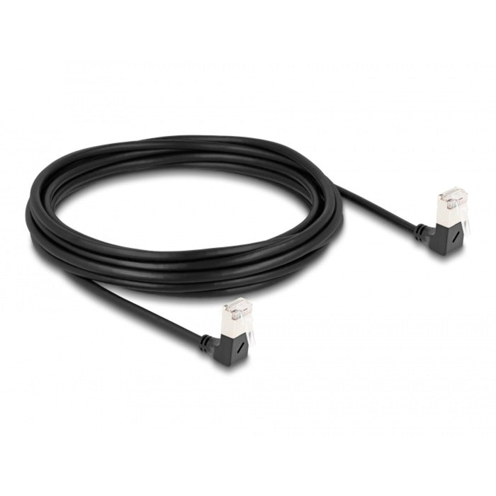 Delock rj45 netværkskabel cat.6a s ftp slim 90° nedad nedad vinklet 5 m kabel (sort)