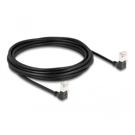 Delock rj45 netværkskabel cat.6a s ftp slim 90° nedad nedad vinklet 5 m kabel (sort)