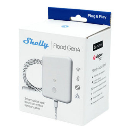 Shelly flood gen4 watermelder (wit, wi-fi, bluetooth 5 (le), zigbee, matter)