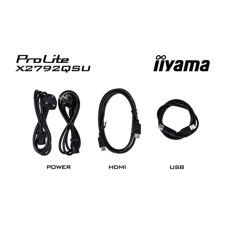 Iiyama prolite x2792qsu-b1 27 skærm (sort, HDMI, skærmport, 2x USB-A, USB-B, 120 Hz)