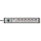 Brennerstuhl premium-line 60.000a strømskinne med overspændingsbeskyttelse 6-vejs sort lysegrå 3m h05vv-f 3g1.5 19 str.