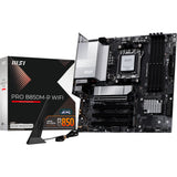MSI Pro B850M-P WiFi Socket AM5 bundkort (sort sølv, RAID, 5GB-LAN, WiFi 7, BT, lyd, µATX)